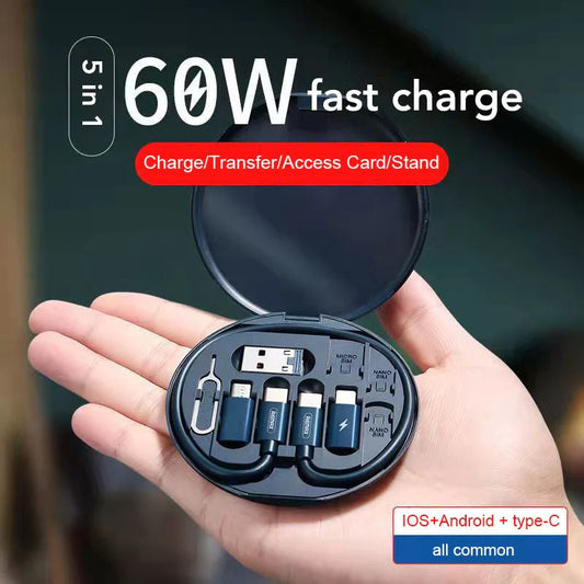 Data Charger Cable Set – 60W Fast Charger Multifunction