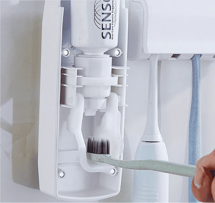 Toothpaste Dispenser & Toothbrush Holder Set