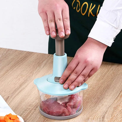 Manual Meat & Vegetable Food Chopper – Push-Down Design