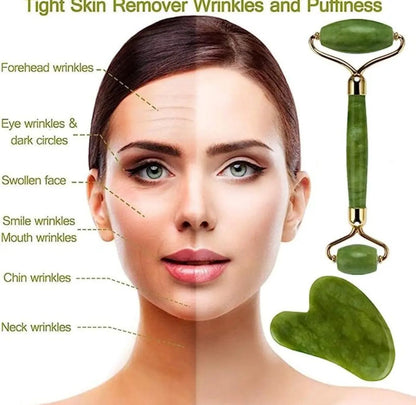 Flawless Jade Roller With Stone (Marble) Good Quality