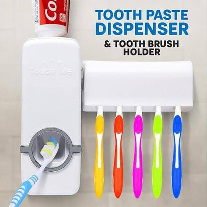 Toothpaste Dispenser & Toothbrush Holder Set