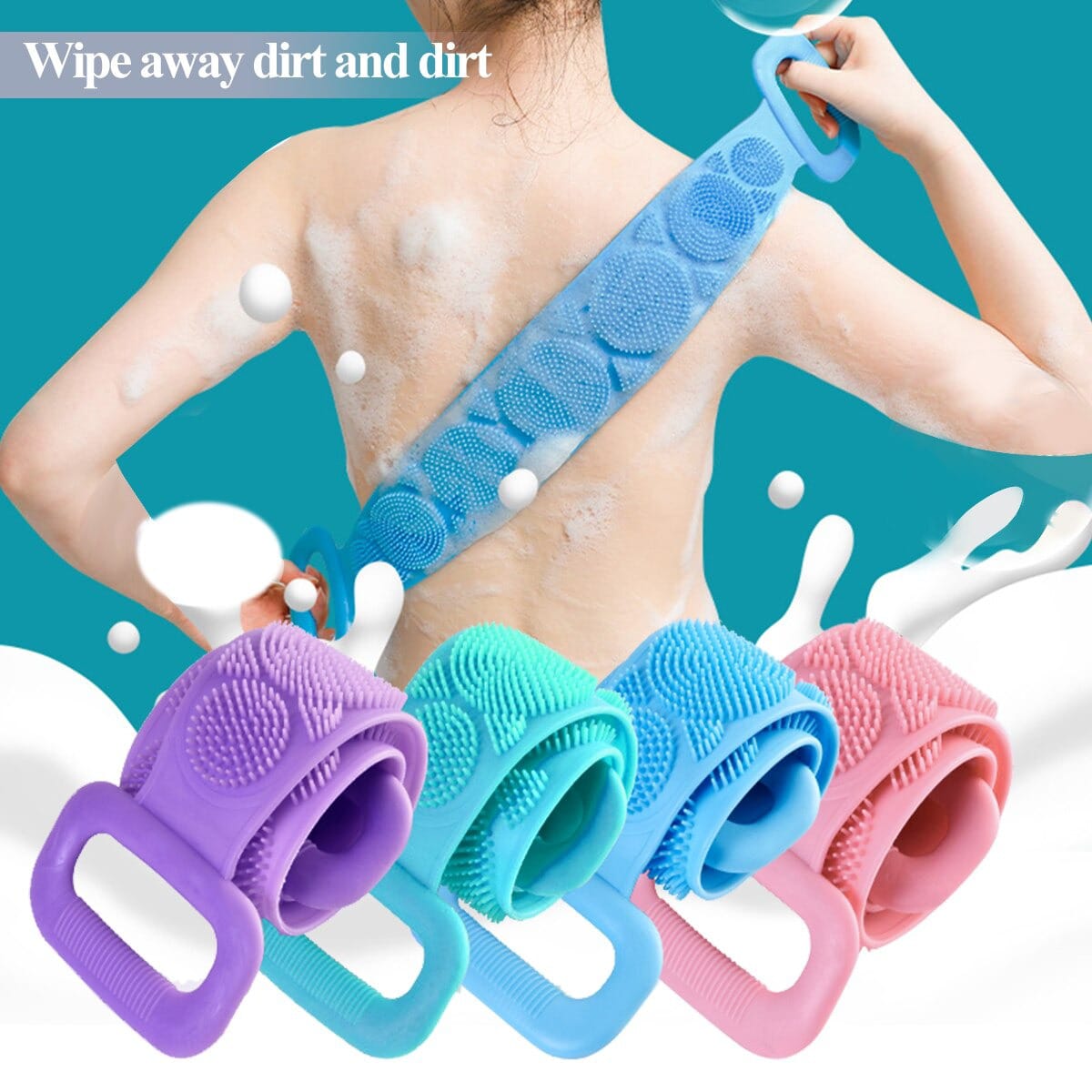 Silicone Back Scrubber Belt – Double-Sided Bath Strap