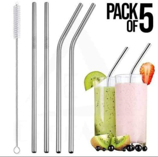 Pack of 2  Stainless Steel Straws OF 5