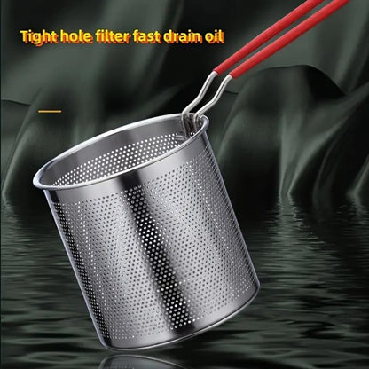 Stainless Steel Deep Frying Pot With Strainer Basket