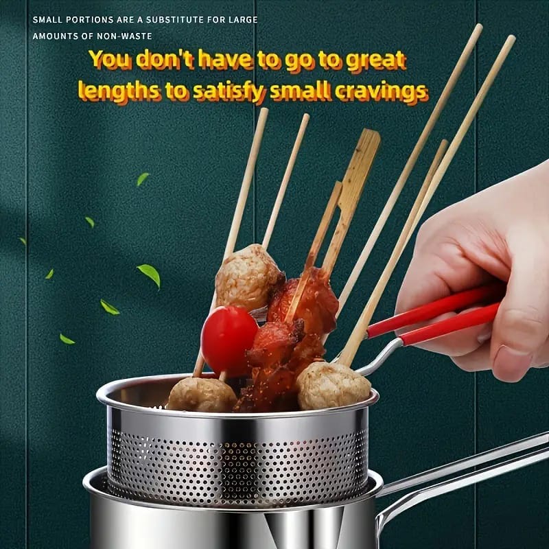 Stainless Steel Deep Frying Pot With Strainer Basket