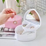 Compact Jewelry Organizer Box with Mirror Multi-Compartment | Travel-Friendly | Elegant Design