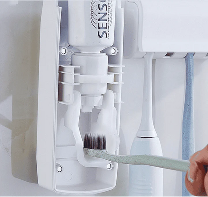 Toothpaste Dispenser & Toothbrush Holder Set
